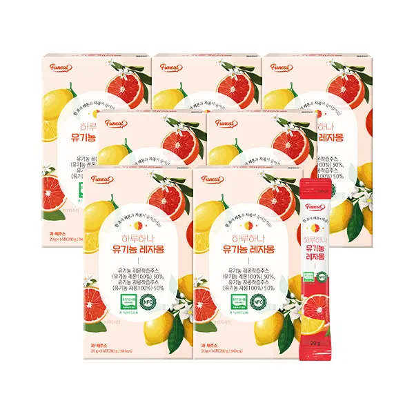 하루하나 유기농 레자몽, 레몬즙+자몽즙, 280g, 7박스