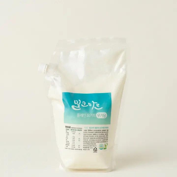밀크아트 플레인 요구르트, 무가당, 1L, 2개
