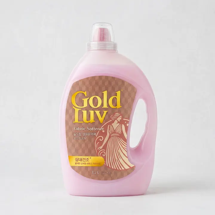 골드럽 섬유유연제 로즈핑크, 3.2L, 4개
