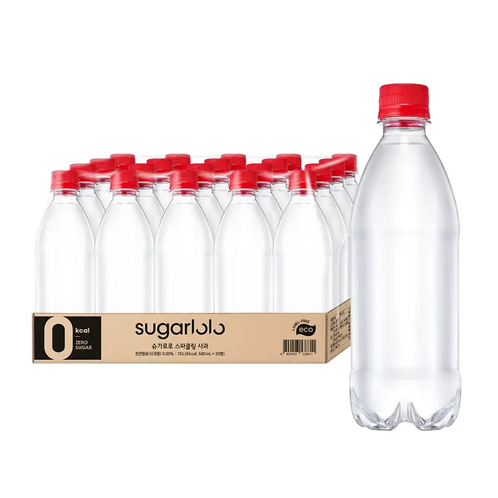슈가로로 스파클링 사과 ECO 무라벨, 500ml 20개