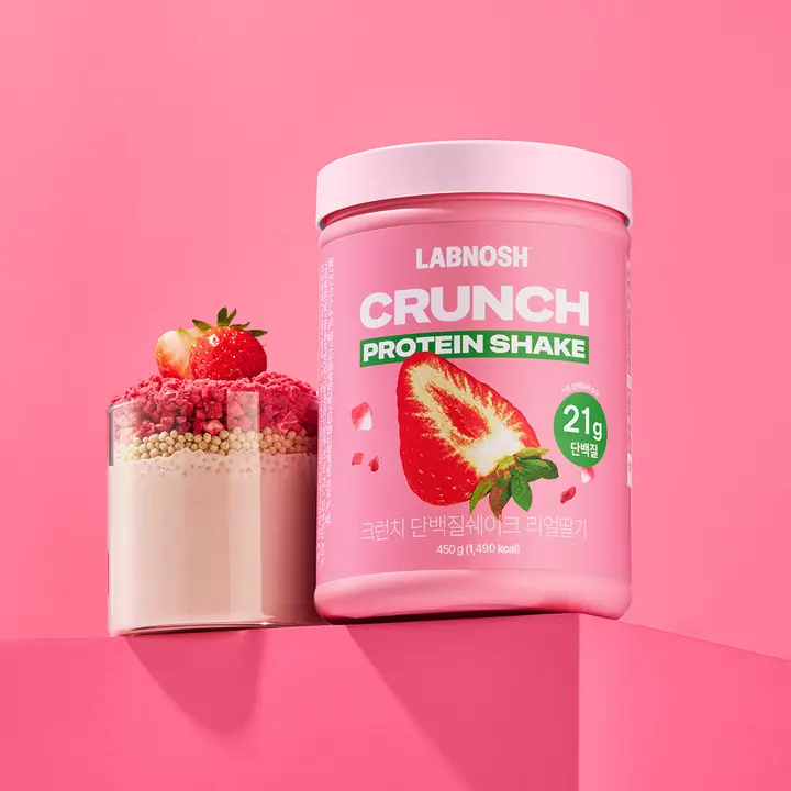 랩노쉬 크런치 단백질 쉐이크 리얼딸기, 450g, 1통