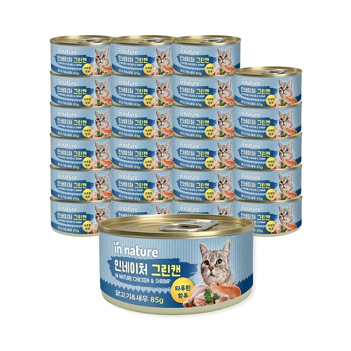 인네이처 그린캔 고양이 간식캔, 닭고기&새우, 85g, 24개입, 1개