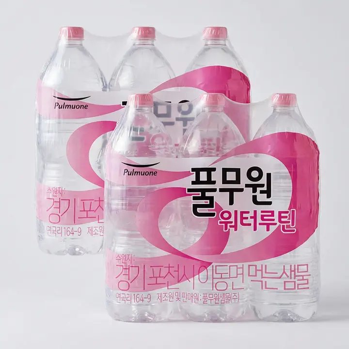 풀무원 워터루틴, 무라벨, 2L, 12개