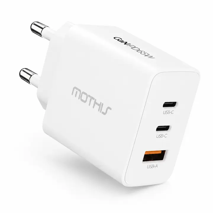 모디스 65W 3포트 초고속 충전기, GaN PD PPS, 화이트, 1개