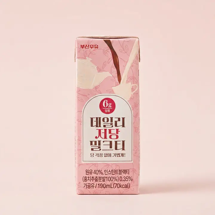 부산우유 데일리 저당 밀크티, 190ml, 24개