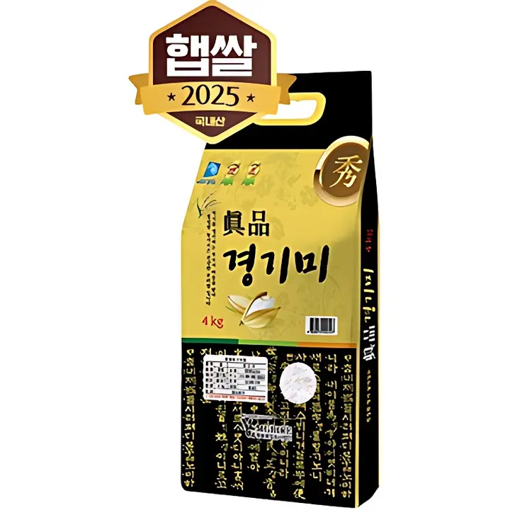 진품 경기미, 2025년산, 상등급, 4kg, 1개