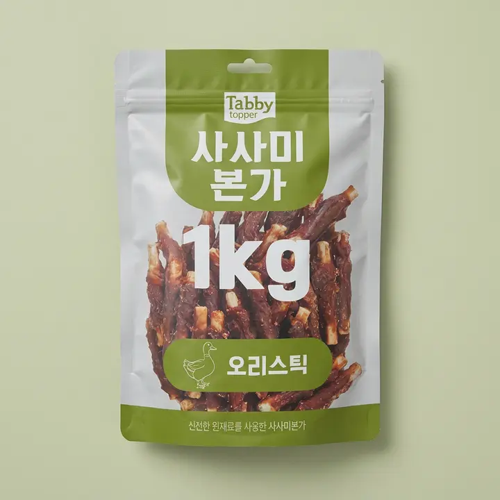 테비 고런치 사사미본가 오리스틱, 강아지, 1kg, 1개