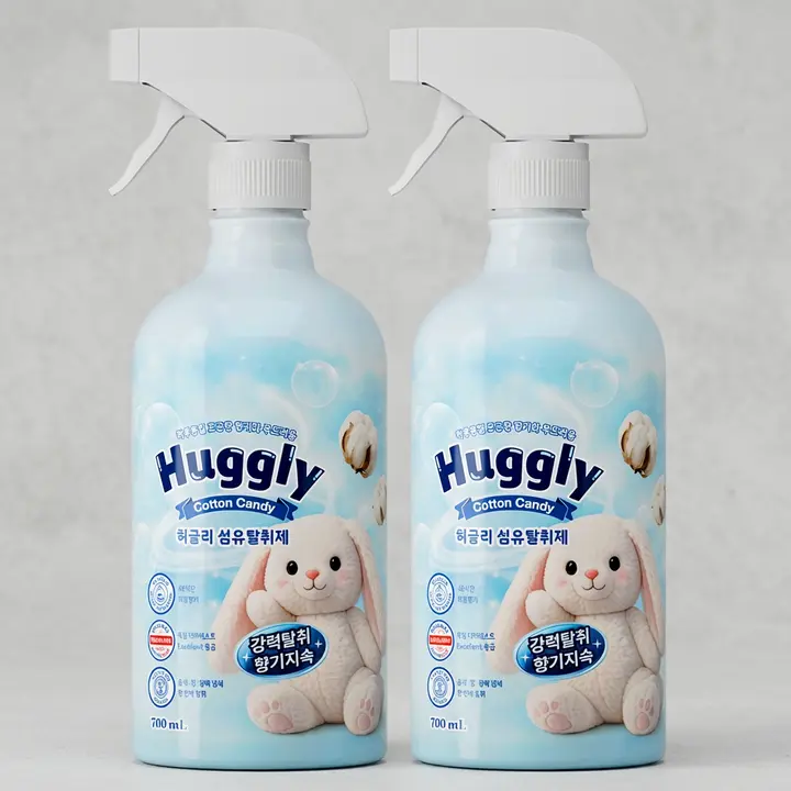 허글리 대용량 섬유탈취제, 코튼캔디, 700ml, 2개