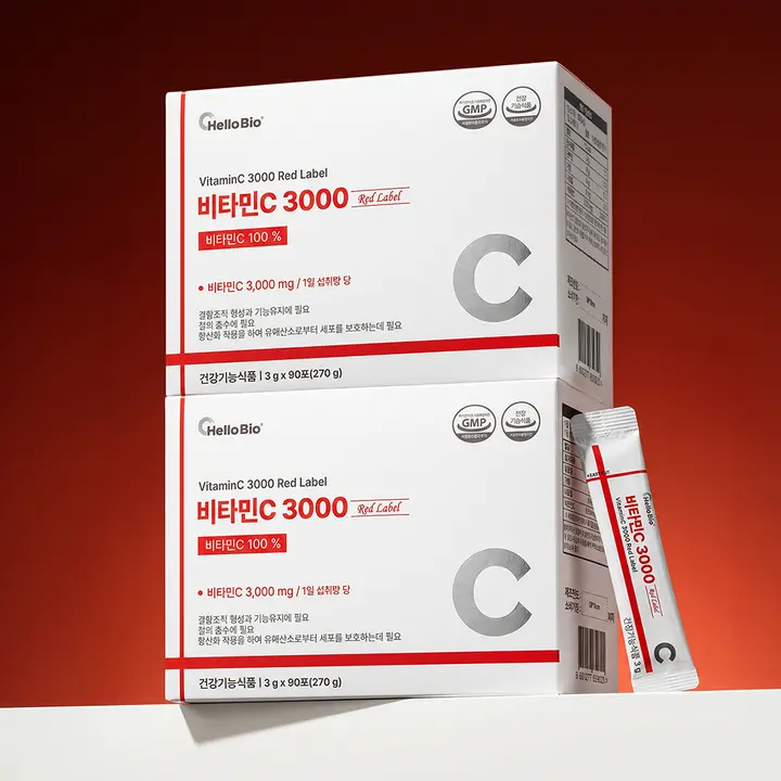 헬로바이오 비타민C 3000 레드라벨, 3g, 90포, 2박스