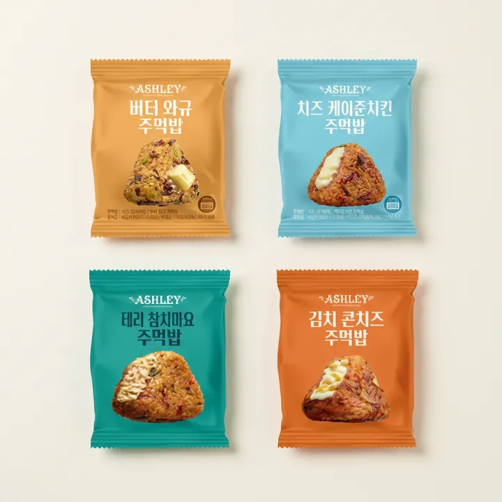 애슐리 주먹밥, 버터 와규 100g 5개 + 케이준 100g 5개 + 참치 마요 100g 5개 + 김치 콘치즈 100g 5개, 20개