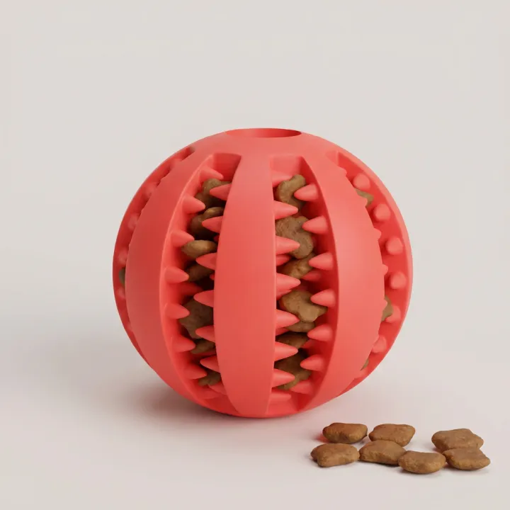 강아지 노즈워크 간식공, 레드, 5cm, 1개