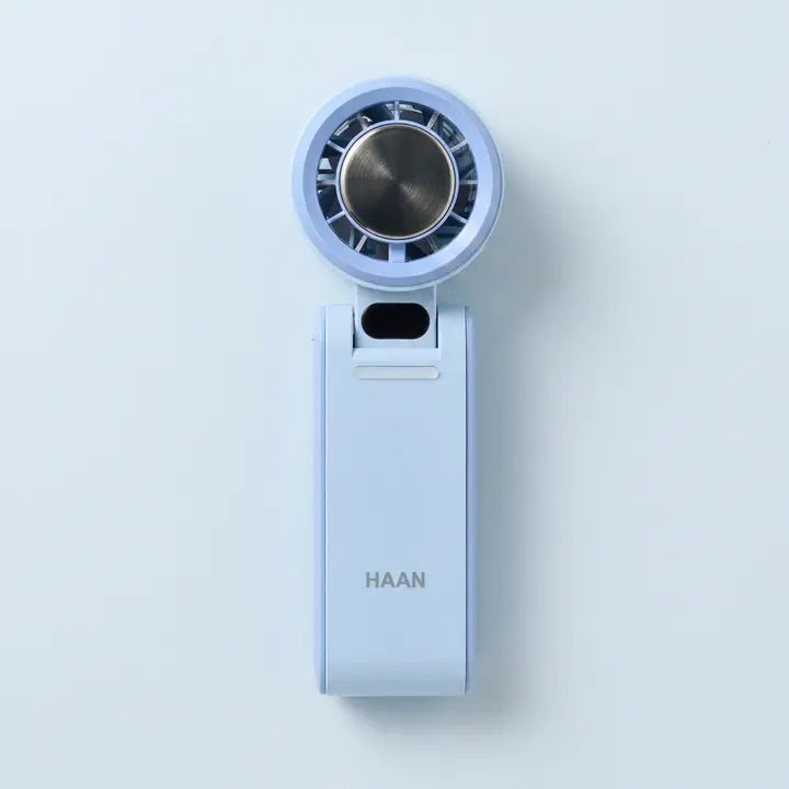 한경희 100단 터보 냉각 휴대용 탁상용 핸디 손선풍기, HF-T50F, 세틴블루, 1개