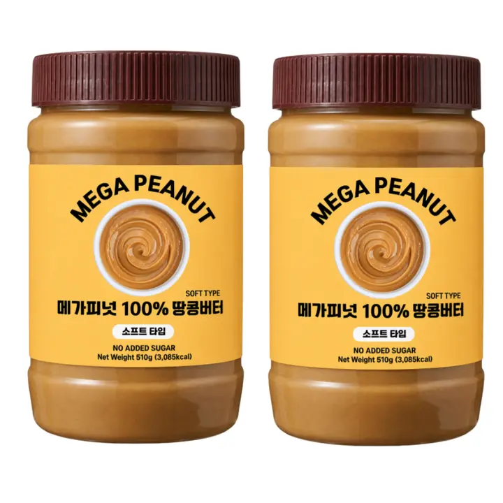 메가피넛 땅콩버터 크런치, 510g, 2개