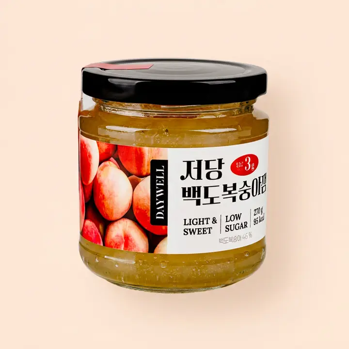 데이웰 저당 저칼로리 백도복숭아잼, 270g, 1개