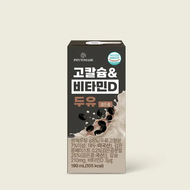 파이토메이드 고칼슘&비타민D 두유 검은콩, 190ml, 48개