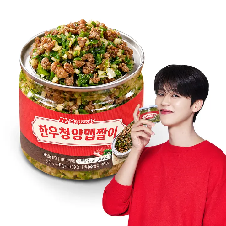 셰프애찬 한우 청양 맵짤이, 225g, 1캔