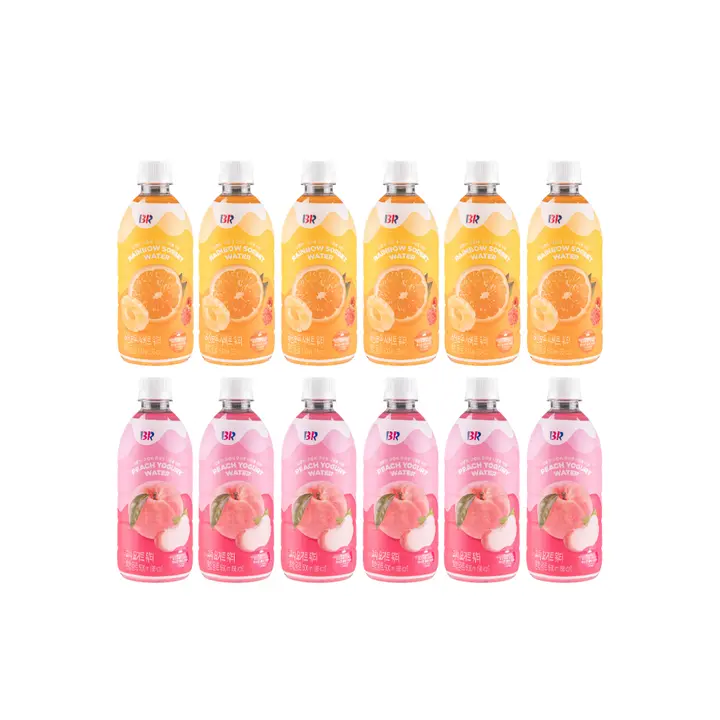 배스킨라빈스 레인보우 샤베트 워터, 500ml, 6개 + 피치요거트 워터, 500ml, 6개, 1세트