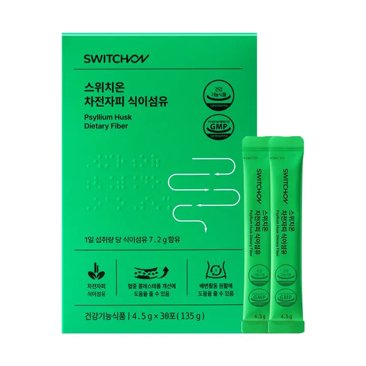 스위치온 차전자피 식이섬유, 4.5g, 30포, 1개