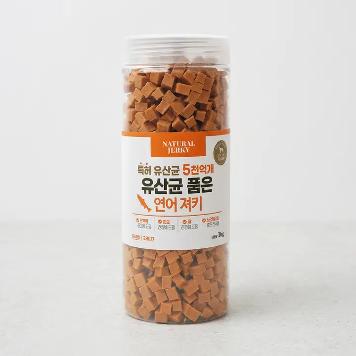 라피끄 강아지 유산균 품은 져키, 연어, 1kg, 1개