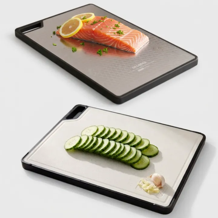 오브쿡스 리파인 스텐 304 양면도마, 실버, 365x260x20mm, 1개