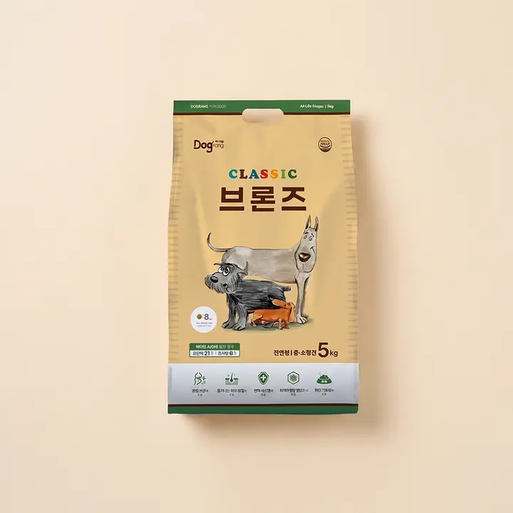 도그랑 클래식 브론즈 강아지 사료, 닭, 5kg, 1개
