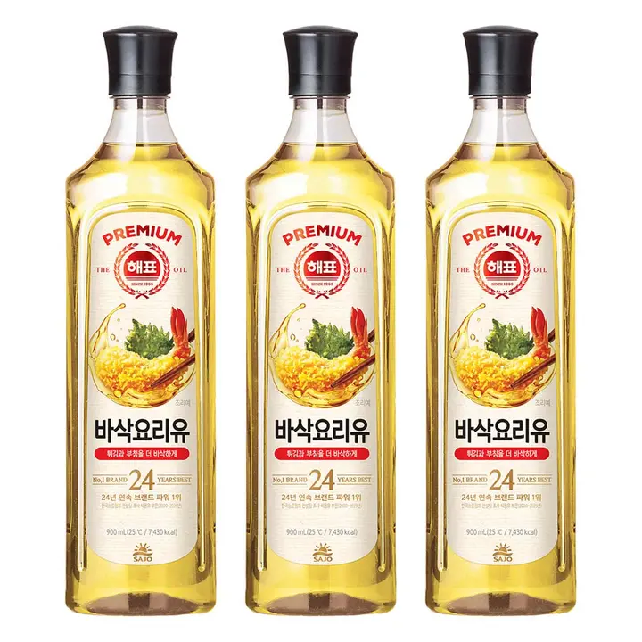 해표 바삭요리유, 900ml, 3개