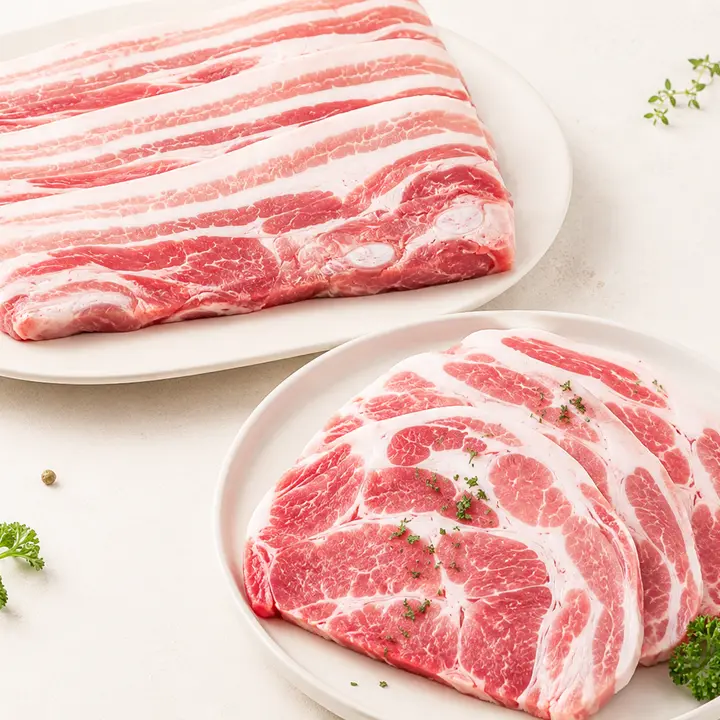 더예쁜한우 돼지고기 구이용세트, 삼겹살, 500g, 1개 + 목전지 500g, 1개, 1세트