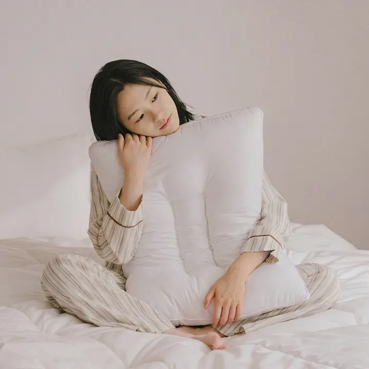 Aller Better 알러지케어 통세탁 다운필 경추 베개, 화이트, 50x70cm, 1개