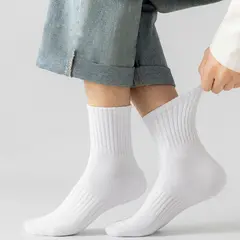 발이 편한 카바 밴딩 중목 양말, 화이트, 10켤레