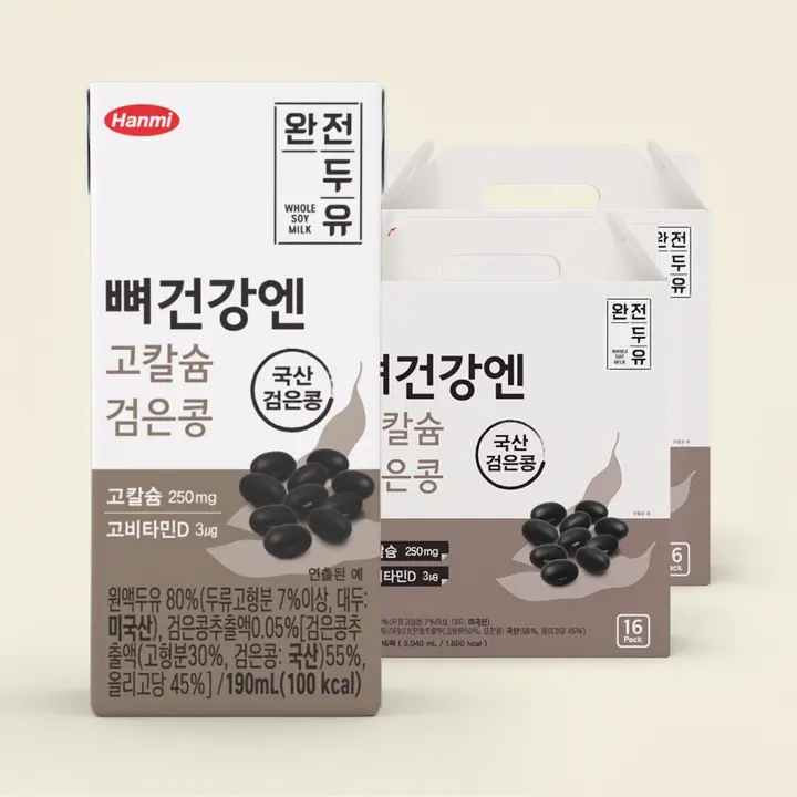 한미 완전두유 뼈건강엔 검은콩 고칼슘, 190ml, 32팩