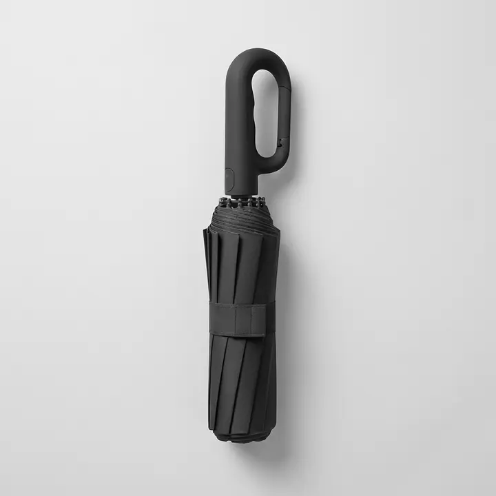 카리비너 3단 자동우산, 10K, 블랙, 38cm, 1개