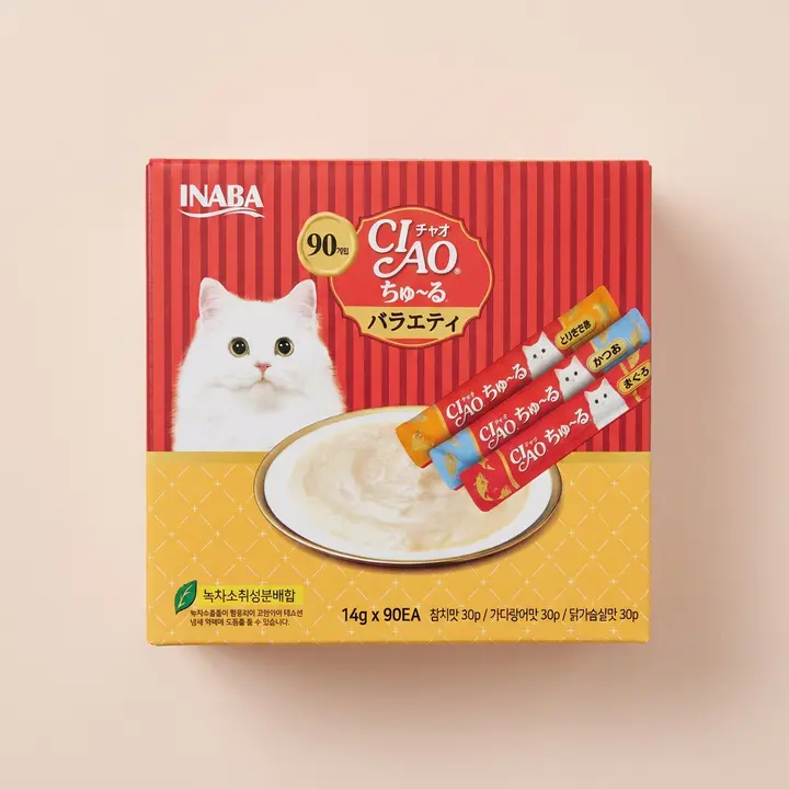 이나바 차오츄르 고양이간식, 코스트코 참치, 가다랑어 닭가슴살 맛, 90입