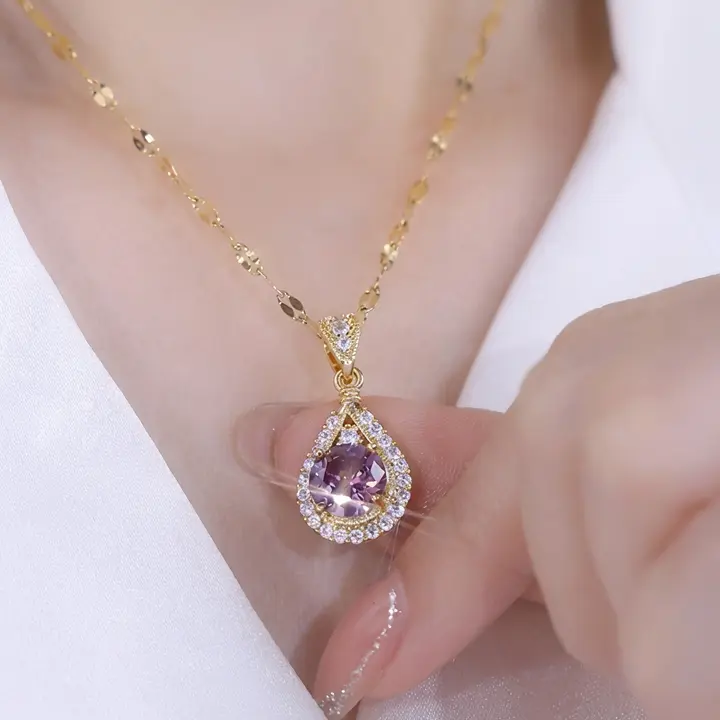 독소 싹 비워주는 디톡스 퍼플링 목걸이, 40cm, 퍼플, 2개