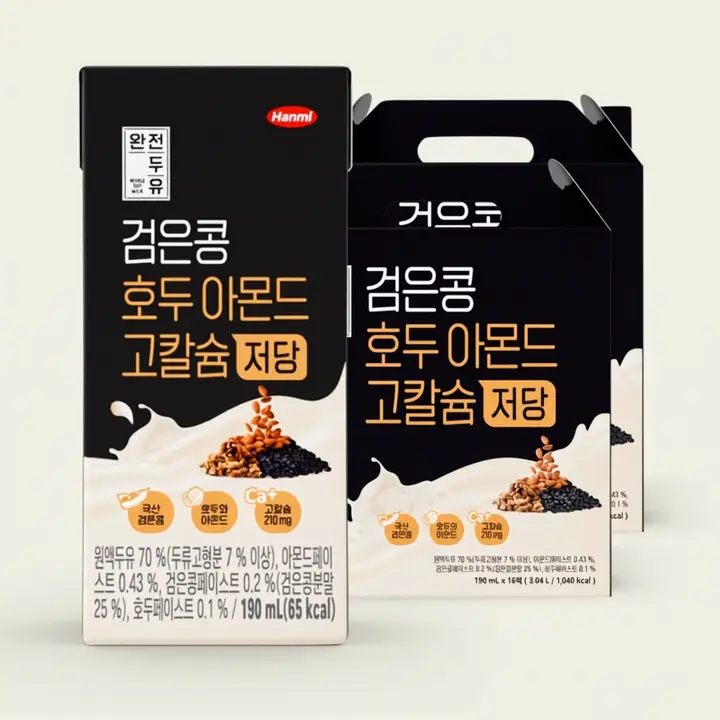 완전두유 검은콩 호두아몬드 고칼슘 저당, 190ml, 32팩