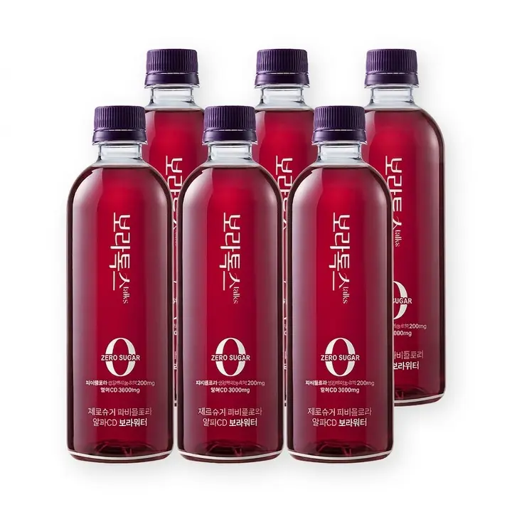 보라톡스 파비플로라 알파CD 제로슈가 다이어트 음료 보라워터, 500ml, 6개