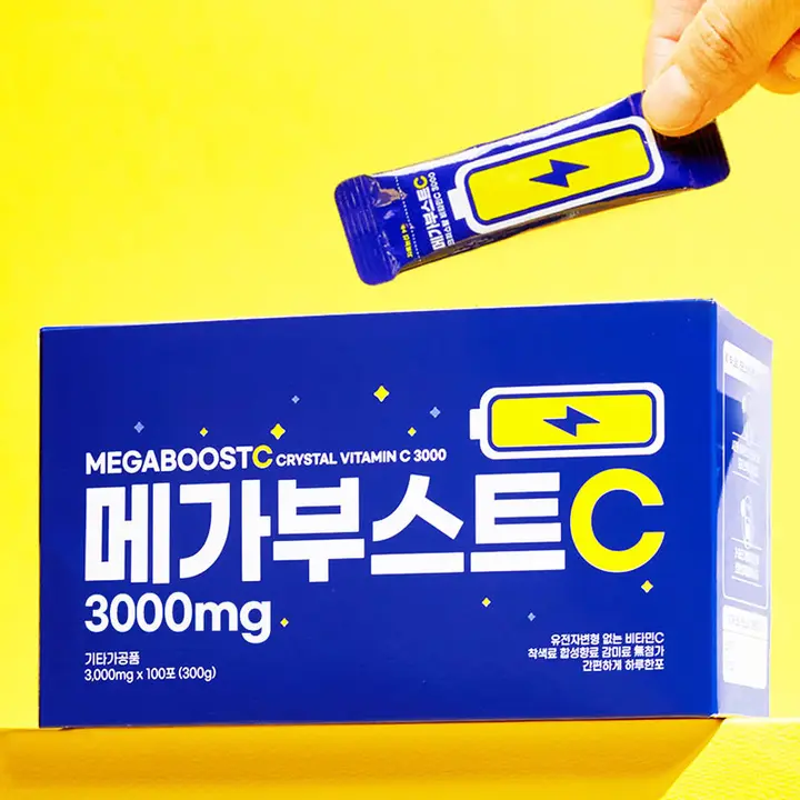메가부스트C 크리스탈 비타민C 3000, 3g, 100포, 1박스