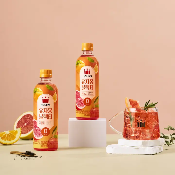 할리스 유자몽 블랙티 제로 블렌딩티, 유자몽, 500ml, 12개