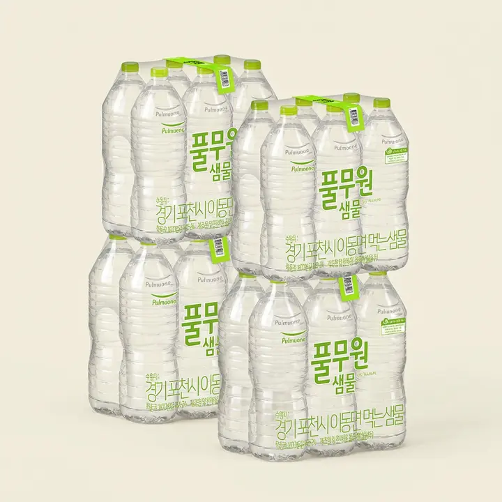 풀무원 샘물 생수, 무라벨, 2L, 24개