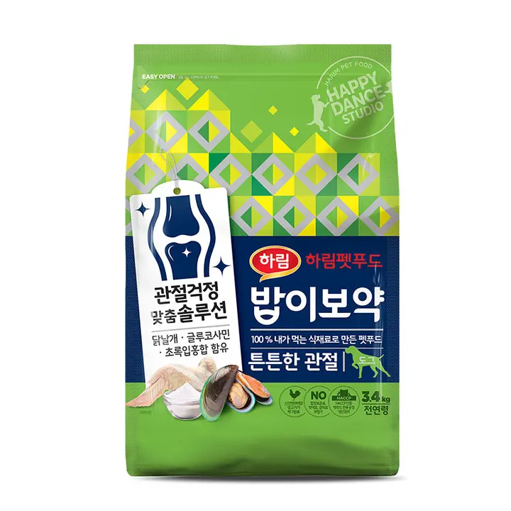 하림펫푸드 밥이보약 DOG, 튼튼한 관절, 전연령, 3.4kg, 1개
