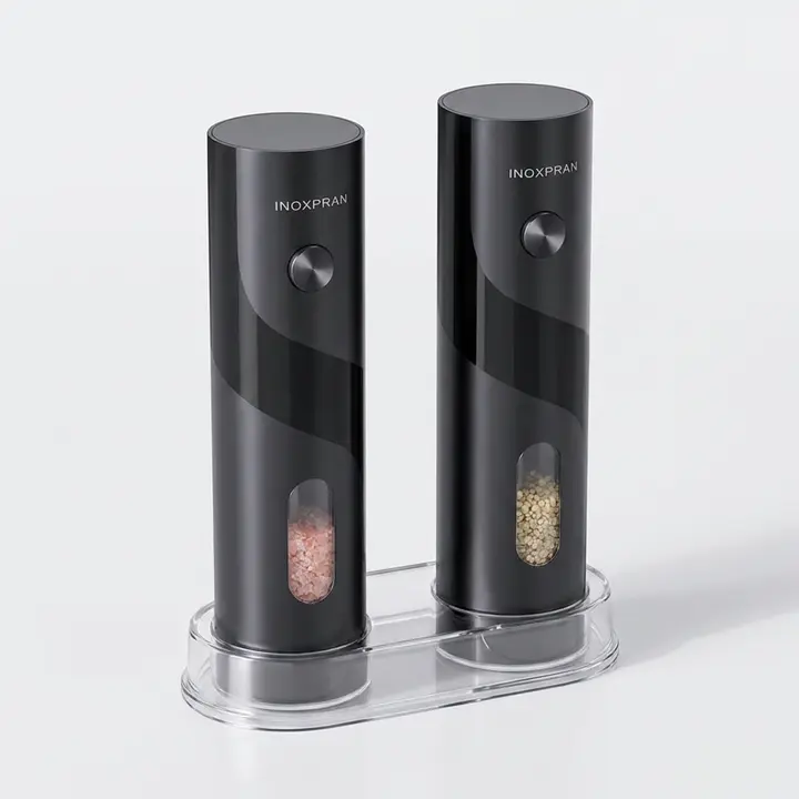 소후 자동 소금후추 전동 그라인더 세트, 전용거치대, 110ml, 2종세트, 1개