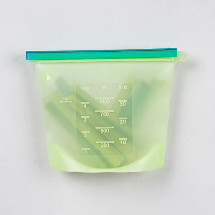 인블룸 실리콘 지퍼백, 그린, 1000ml, 8개입