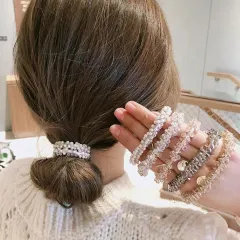 크리스탈 비즈 머리끈, 5종혼합, 1세트
