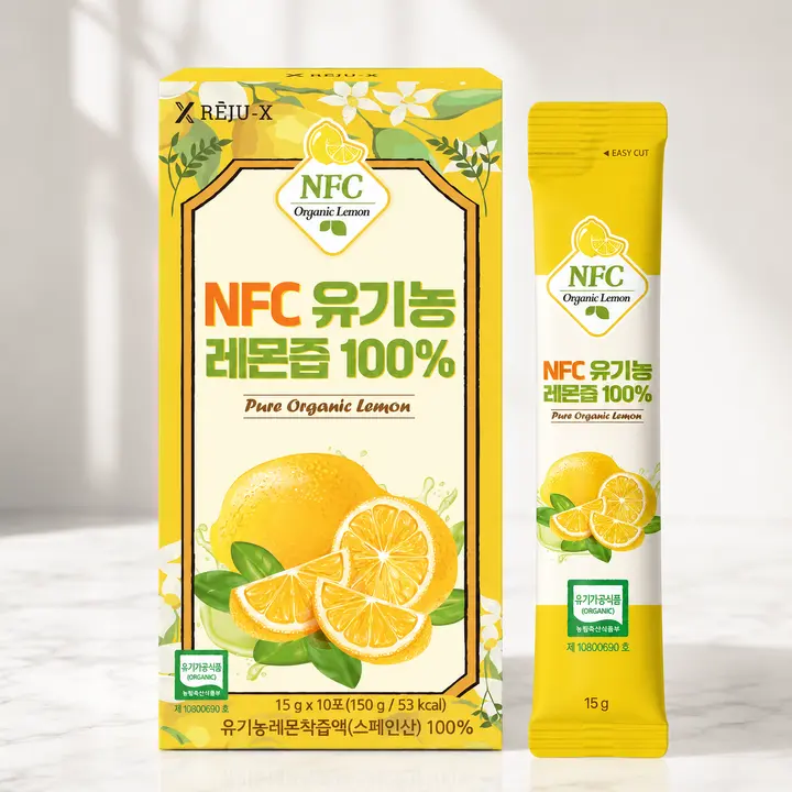리쥬엑스 유기농 NFC 레몬즙 스틱, 15ml, 10포, 10개