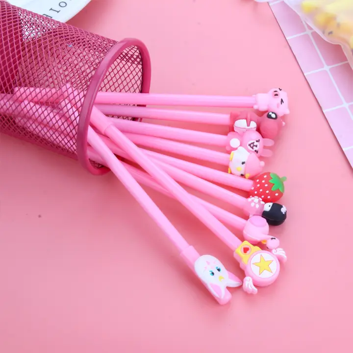 볼펜 20개 세트 부드럽게 잘 써지는 귀요미 캐릭터 젤펜, 핑크세트, 0.5mm, 20개