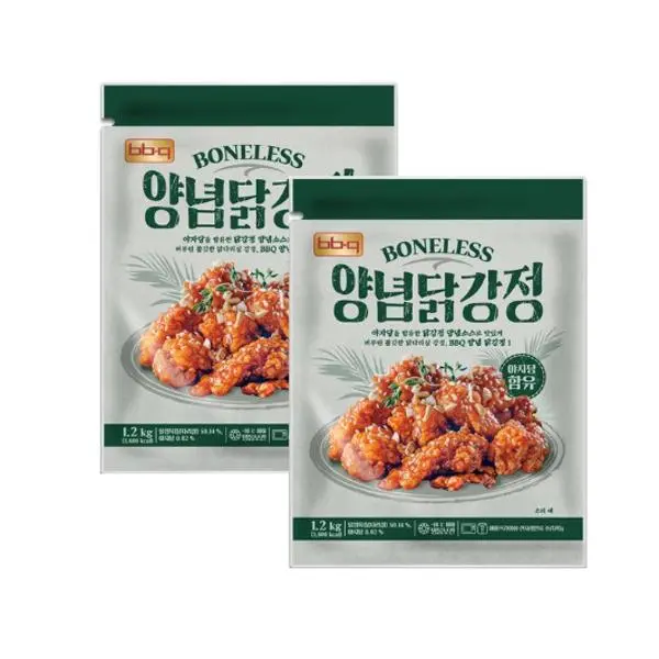 BBQ 야자당 닭강정, 1.2kg, 2개