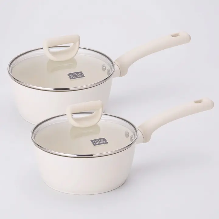 키친플라워 꾸테 세라믹 인덕션 냄비, 편수, 18cm, 2개