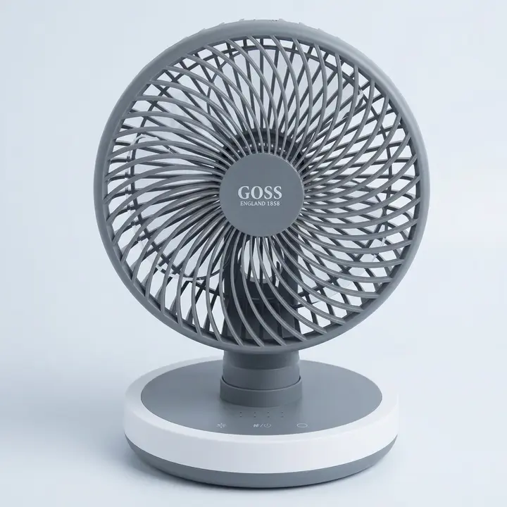 GOSS 포터블 미니 조명 선풍기, GSF-4502HJ, 무선, 자동회전, 6인치, 그레이, 1개
