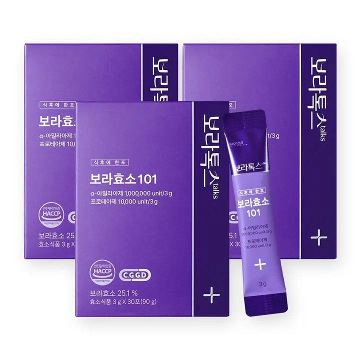 보라톡스 보라효소101 곡물발효효소 프로바이오틱스, 30포, 3개