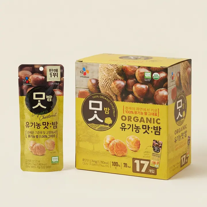 씨제이 유기농 맛밤, 42g, 21개