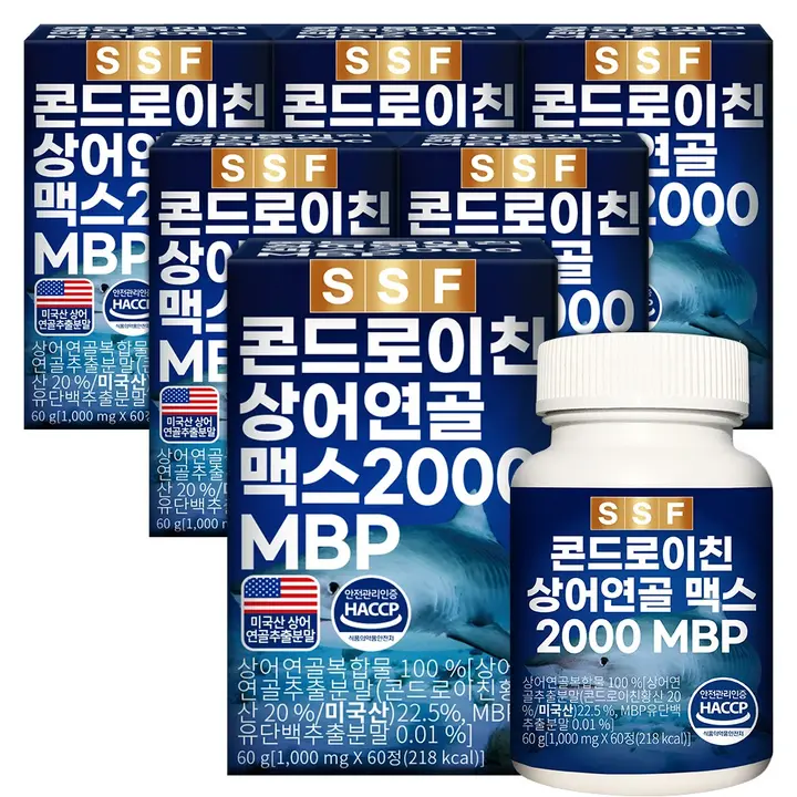 순수식품 콘드로이친 상어연골 맥스 2000 MBP, 60정, 6개